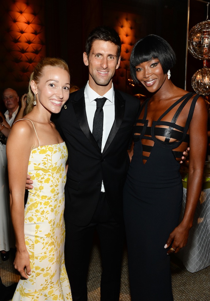 Елена Ристич, Новак Джокович и Наоми Кэмпбелл Елена Ристич, Новак Джокович и Наоми Кэмпбелл