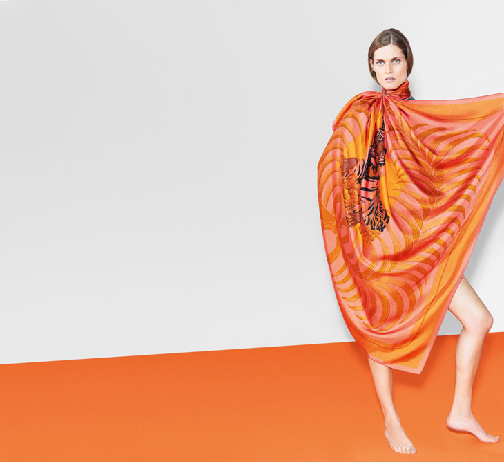 Малгосия Бела в новой кампании платков Hermes