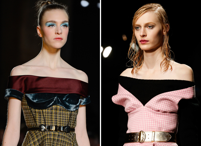 Тренды на неделе моды в Милане: спущенные плечи