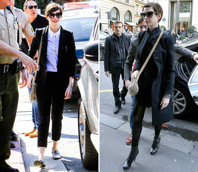 Энн Хэтэуэй с сумкой Stella McCartney