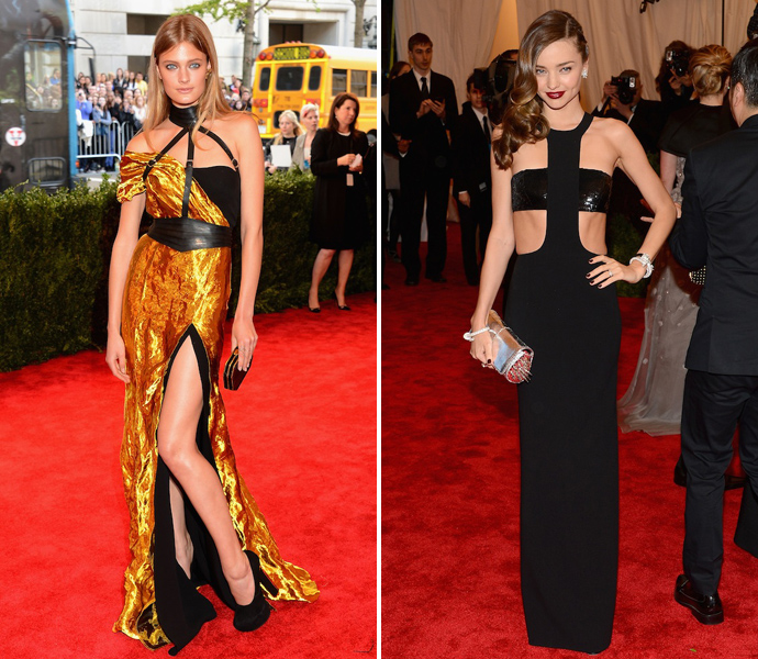 Bondage: Констанс Яблонски в Wes Gordon и Миранда Керр в Michael Kors