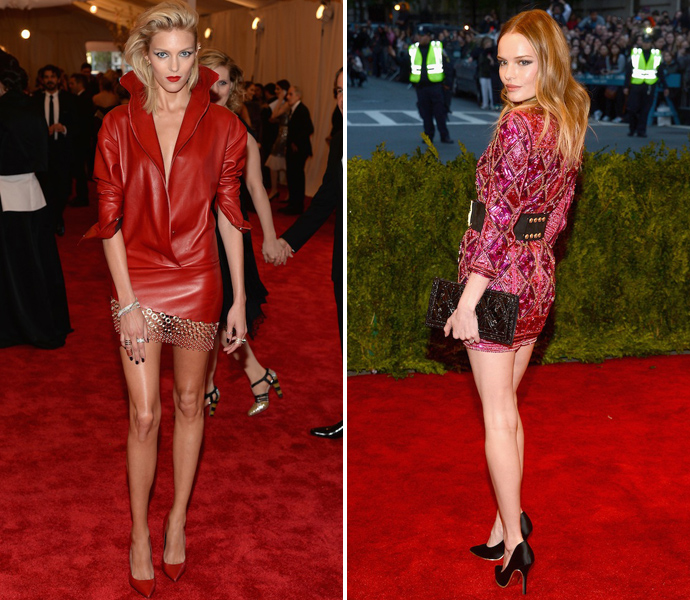 Короткие платья: Аня Рубик в Anthony Vaccarello и Кейт Босуорт в Balmain