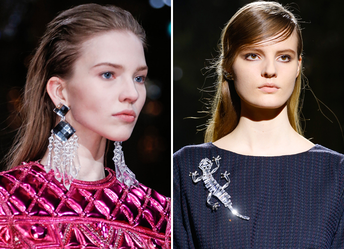 Массивные серьги Balmain и брошь Dries van Noten