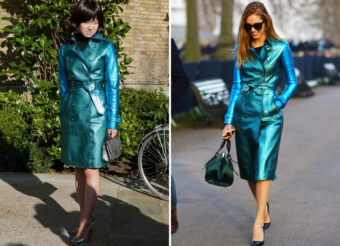 Пальто Burberry Prorsum на streetstyle-фотографиях