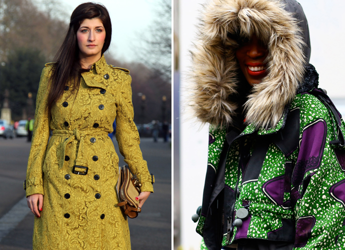 Пальто Burberry Prorsum на streetstyle-снимках
