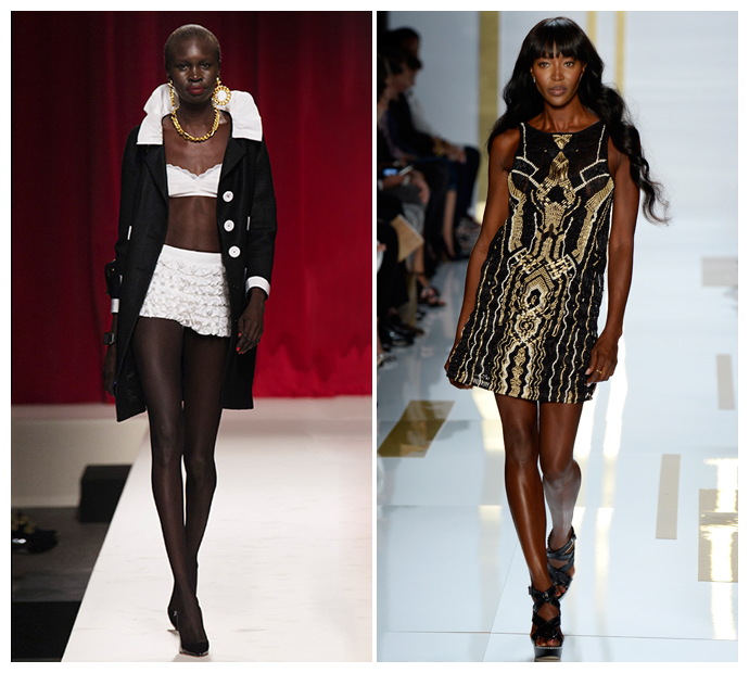 Алек Век на показе Moschino и Наоми Кэмпбелл на показе Diane von Furstenberg