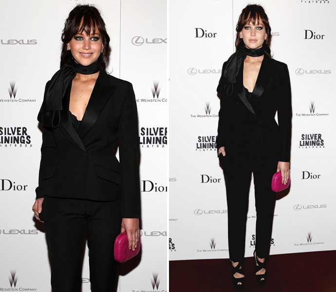 Дженнифер Лоуренс в шарфе Dior Дженнифер Лоуренс в шарфе Dior