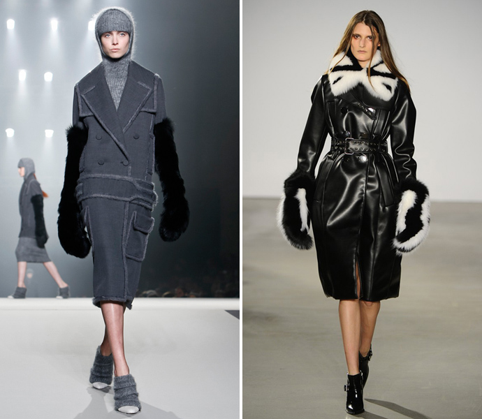 Меховые варежки Alexander Wang и Alruzarra