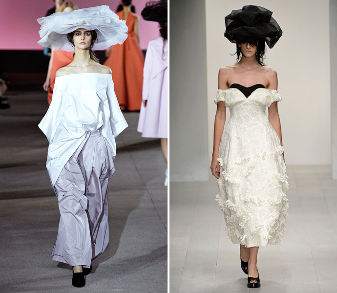 Спущенные плечи: John Rocha и John Galliano