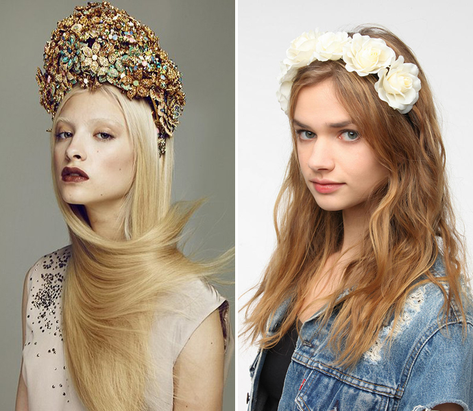 Тренд: цветочные ободки и венки (фото 21)