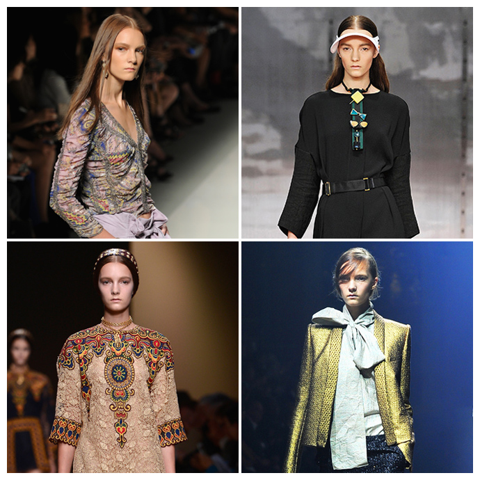 Ирина Лисс (сверху вниз, слева направо): Etro, Marni, Valentino, Lanvin