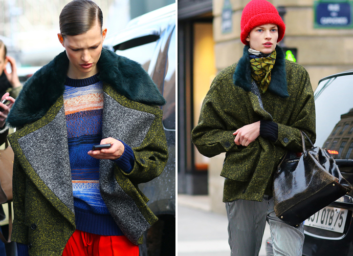 Пальто Kenzo на streetstyle-фотографиях