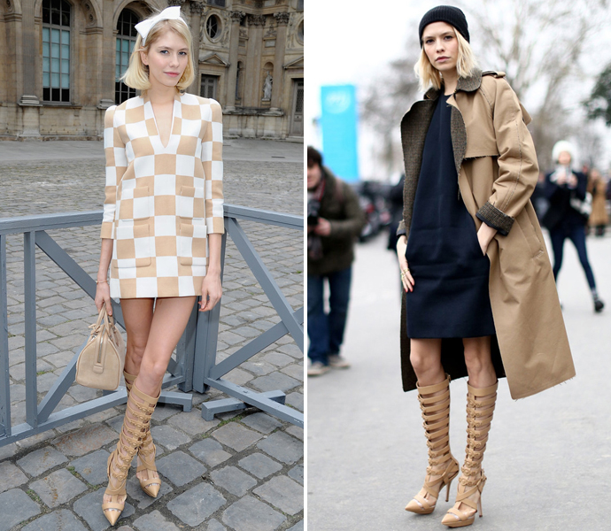 Лена Перминова в сандалиях Versace