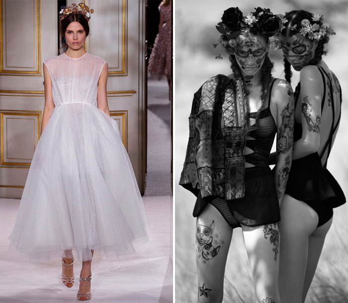 Тренд: цветочные ободки и венки (фото 17)