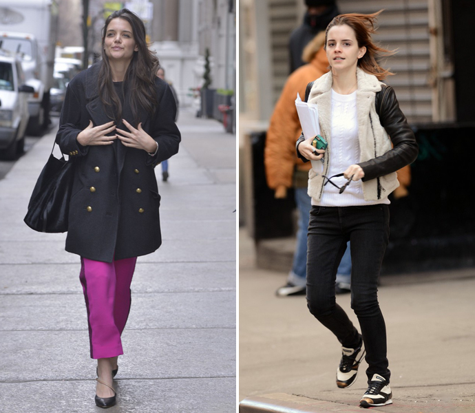 Кэти Холмс и Эмма Уотсон на прогулке Кэти Холмс и Эмма Уотсон на прогулке