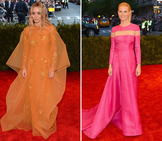 Цветные: Эшли Олсен в винтажном платье Christian Dior Haute Couture и Гвинет Пэлтроу в Valentino