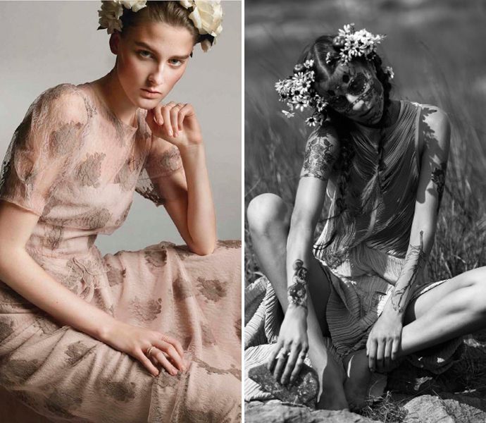 Тренд: цветочные ободки и венки (фото 25)