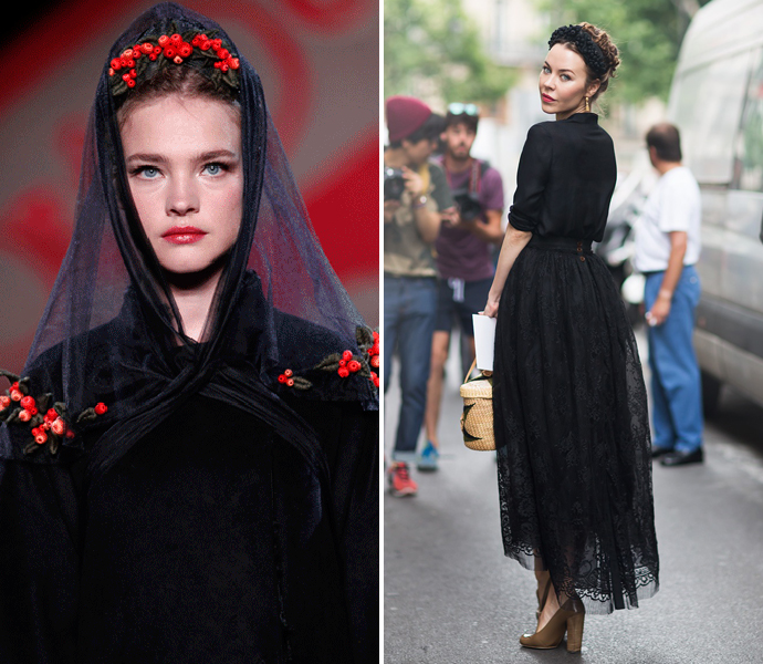 Тренд: цветочные ободки и венки (фото 19)