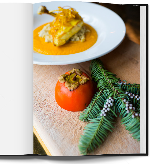 Блюдо недели: лимонный цыпленок с кускусом, артишоками, тыквой и хурмой от Дениса Калмыша (фото 6)