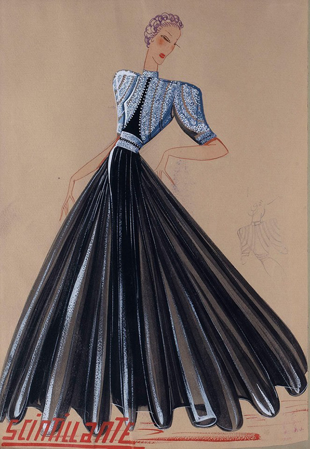 Эскиз платья Scintillante, 1939 Что сделало Жанну Ланвен великой (фото 3)