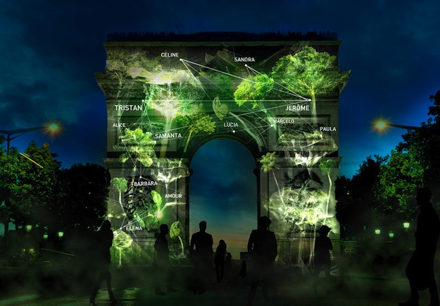 3D проекции деревьев на парижских памятниках архитектуры (фото 2)