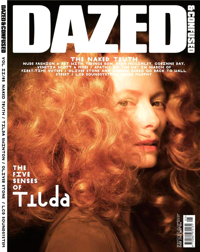 Тильда Суинтон на обложке Dazed & Confused