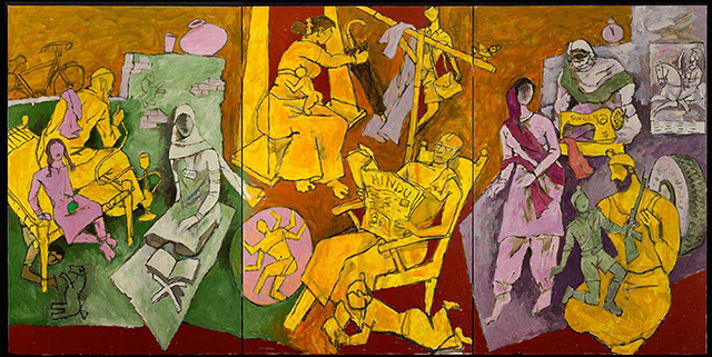 М.Ф. Хусейн. "Индийские домохозяйки", 2008−2011 Выставка индийского модерниста Хусейна в Музее Виктории и Альберта (фото 1)