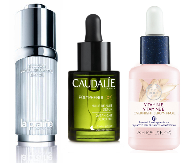Сухое масло Cellular Swiss Ice Crystal Dry Oil, La Prairie; ночное детокс-масло Polyphenol C15, Caudalie; ночное восстанавливающее масло Vitamin E Serum-In-Oil, The Body Shop В фокусе: "межсезонный" уход за кожей лица (фото 4)