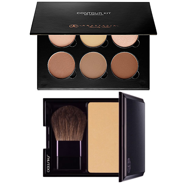 Набор для выделения контуров лица Contouring Kit, Anastasia Beverly Hills; пудра Luminizing Satin Face Color, Shiseido