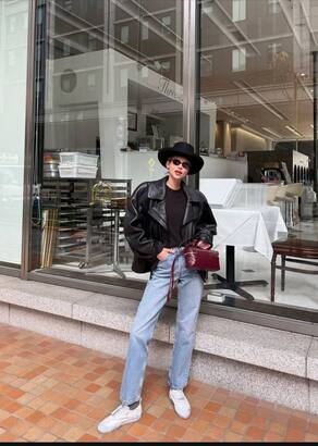 Кожаный бомбер на осень вместо косухи. 20 модных вариантов. Выбор BURO. (фото 15)