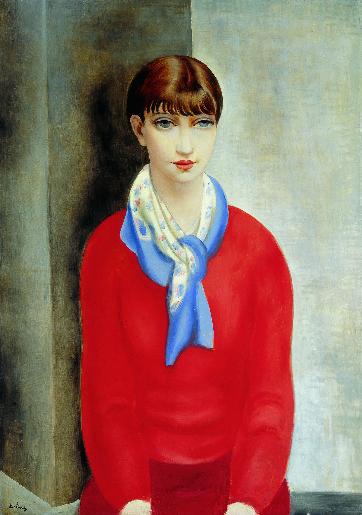 Моисей Кислинг "Молодая женщина в красном свитере"