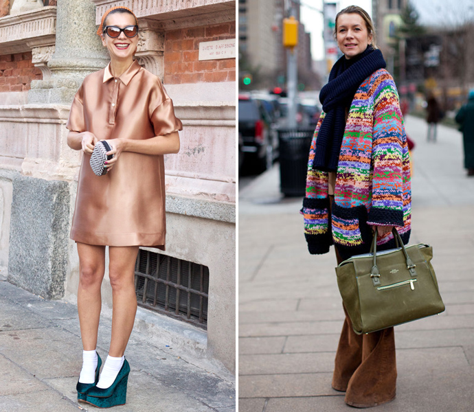 Натали Джус в платье цвета металлик и брюках клеш Натали Джус в платье цвета металлик и брюках клеш