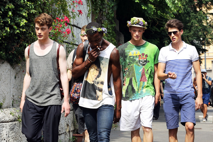 Неделя мужской моды в Милане: Streetstyle. Часть 1 (фото 1)