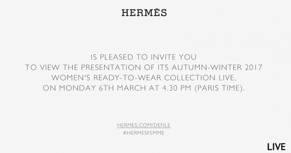 Прямая трансляция Hermès осень-зима 2017