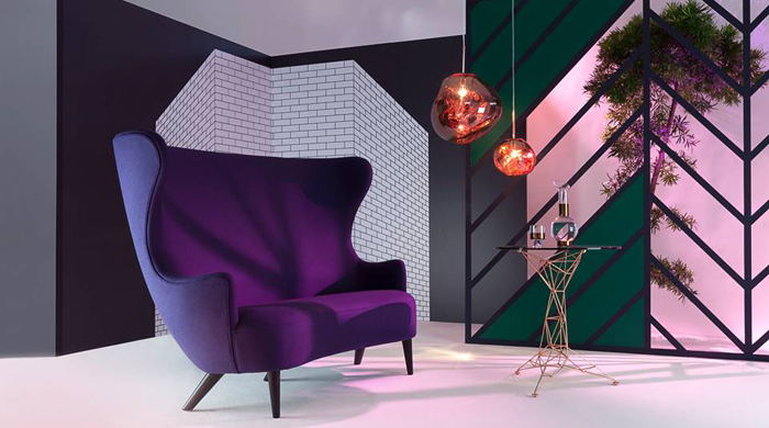 Фиолетовая волна: новая софа Wingback от Тома Диксона