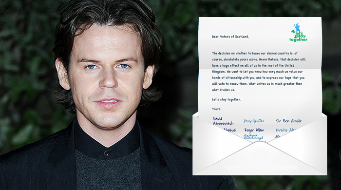 Кристофер Кейн, Дэвид Боуи и другие против независимости Шотландии