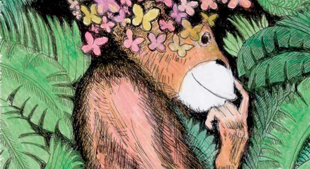 Грейс Коддингтон в образе орангутанга для новой книги