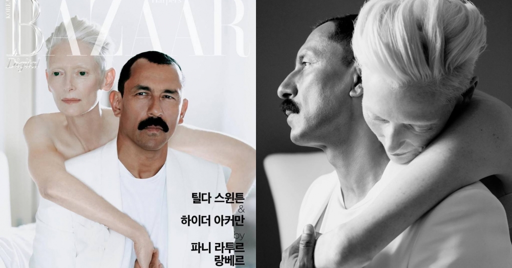 Хайдер Акерманн и Тильда Суинтон снялись для диджитал-обложки Harper’s Bazaar