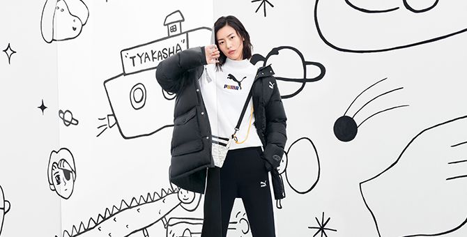 Милая графика и яркие кроссовки во второй коллаборации Puma x Tyakasha