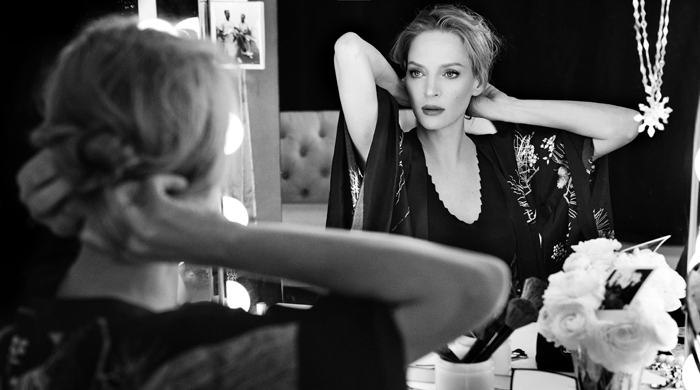 Ума Турман в съемке The Edit