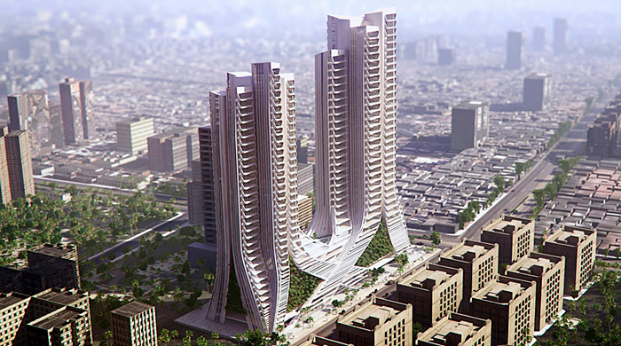 Башни-близнецы в Мумбае от датского бюро 3XN