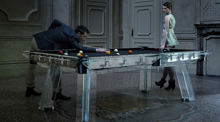 Стеклянный стол для игры в бильярд Filotto