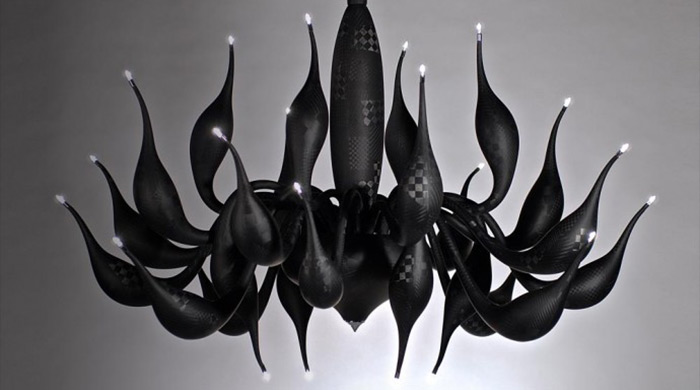 Карбоновая люстра от итальянской компании LU Murano