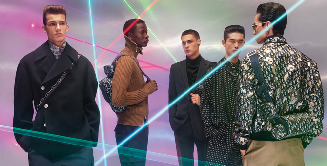 Лазеры и неон в новой кампании Dior Homme Pre-Fall