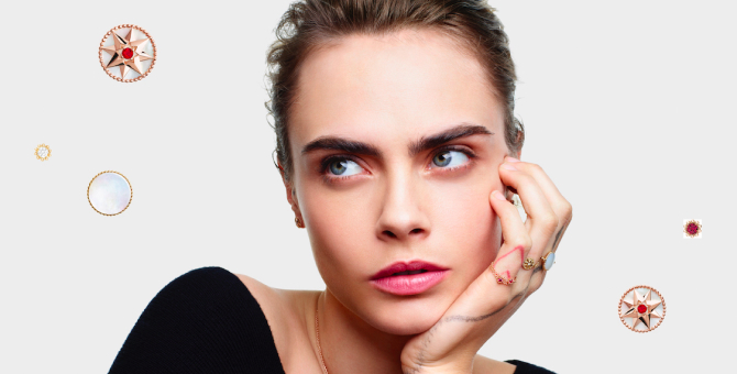 Вышла новая кампания Dior Joaillerie с Карой Делевинь