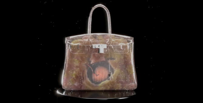 Арт-версия сумки Birkin от Hermès выставлена на аукцион в виде NFT