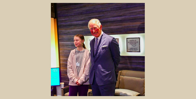 Принц Чарльз встретился с Гретой Тунберг на форуме в Давосе