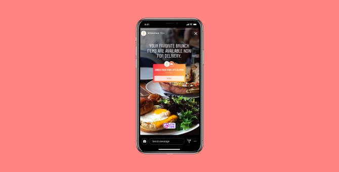 В Instagram появились стикер и кнопка для заказа еды