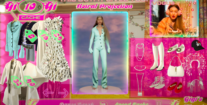 Джиджи Хадид стала героиней фэшн-игры в видео Vogue