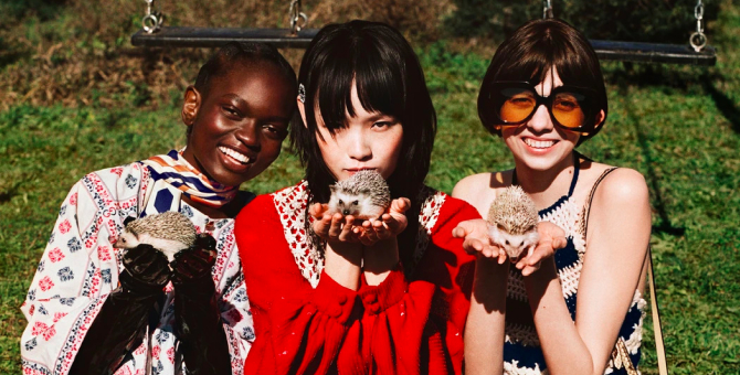 В новой кампании Gucci снялись кролики, олени и ежи